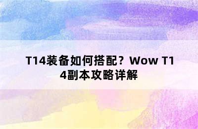 T14装备如何搭配？Wow T14副本攻略详解